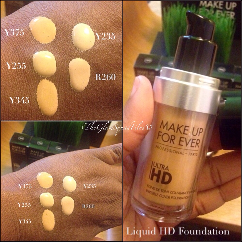 Ultra Makeup Forever HD Foundation Swatches